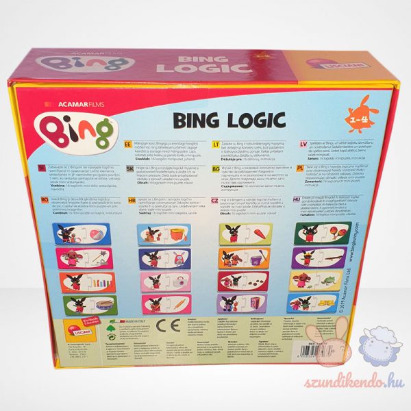 Bing Logic - Baby logikai fejlesztő puzzle (2x16 db), hátulról