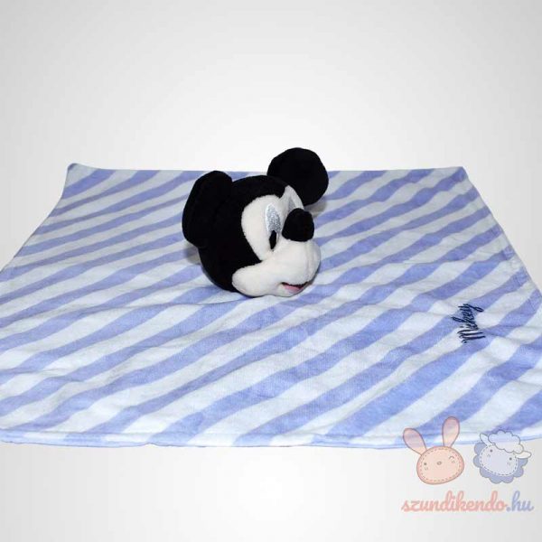 Disney Baby - Mickey egér kék szundikendő fehér csíkokkal, oldalról