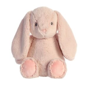 Dewey, a rózsaszín, ülő, hosszú fülű plüss nyuszi, 32 cm (Aurora, ebba ECO)
