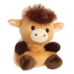 Hubert, a tenyérnyi, ülő plüss skót-felföldi marha, 13 cm (Aurora, Palm Pals)