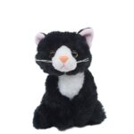 Ülő plüss cica, fekete (14 cm)