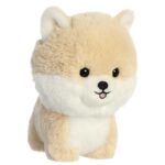 Világosbarna pomerániai törpespicc, álló plüss kutya, 18 cm (Aurora, Teddy Pets)