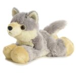 Woolsey, a fekvő plüss farkas kölyök, 20 cm (Aurora, Mini Flopsies)
