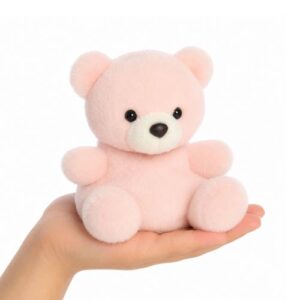 Bailey, a tenyérnyi, ülő, rózsaszín plüss bébi maci, 13 cm (Aurora, Palm Pals)