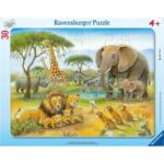 Afrikai állatvilág a szavanna állataival, 30 darabos keretes puzzle (Ravensburger, 06146)