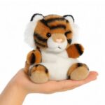 Indy, a tenyérnyi ülő plüss bengáli tigris bébi, 13 cm (Aurora, Palm Pals)