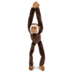 Mágneses hosszúkezű, hosszúlábú sötétbarna plüss gibbon majom, 43 cm (Semo)