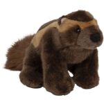 Élethű, ülő plüss rozsomák torkosborz, 20 cm (Nature Planet)