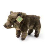 Élethű, álló, barna színű plüss vaddisznó, 30 cm (Rappa)