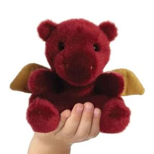 Aidan, a tenyérnyi ülő plüss vörös sárkány bébi, 13 cm (Aurora, Palm Pals)