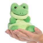 Ribbits, a tenyérnyi ülő plüss béka bébi, 13 cm (Aurora, Palm Pals)