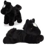 Beau, a fekete plüss ló fehér orrcsíkkal, 20 cm (Aurora, Mini Flopsies)