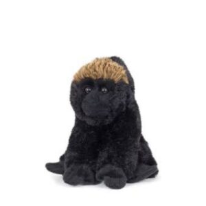 Élethű, ülő fekete plüss mini gorilla, 13 cm (Semo, Softminis)