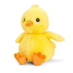 Sárga, ülő plüss kiscsirke, 18 cm (Keel Toys)