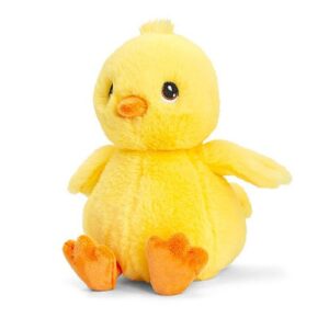 Sárga, ülő plüss kiscsirke, 18 cm (Keel Toys)