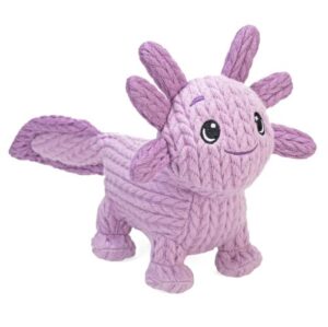Álló, kötött mintázatú rózsaszín plüss axolotl, 28 cm (Wild Republic, Knitkins)
