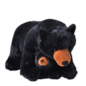 Hatalmas, XXL méretű, plüss fekete mama medve a bocsával, 76 cm (Wild Republic)