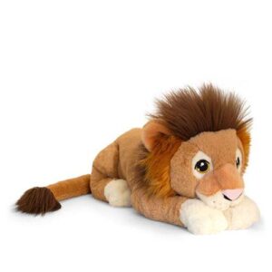 Élethű, fekvő plüss oroszlán kölyök, 45 cm (Keel Toys, Keeleco)