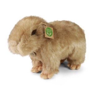 Élethű, álló, világosbarna plüss capybara vízidisznó, 30 cm (Rappa)
