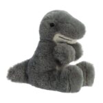 Ülő, szürke T-Rex plüss dinoszaurusz kölyök, 20 cm (Aurora, Mini Flopsies)