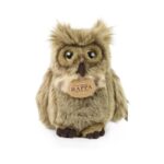 Élethű, barna, plüss fülesbagoly, 17 cm (Rappa)