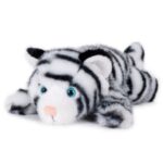 Fekvő, puha plüss fehér tigris, 25 cm (Semo, Fluffies)