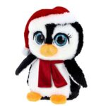 Csillogó szemű plüss karácsonyi pingvin, 10 cm (Keel Toys, Mini Motsu)