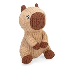 Ülő, kötött mintázatú plüss capybara vízidisznó, 20 cm (Wild Republic, Knitkins)