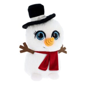 Csillogó szemű plüss karácsonyi hóember, 10 cm (Keel Toys, Mini Motsu)