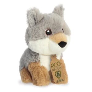 Mini Wolf, élethű plüss farkas kölyök, 13 cm (Aurora, Eco Nation)