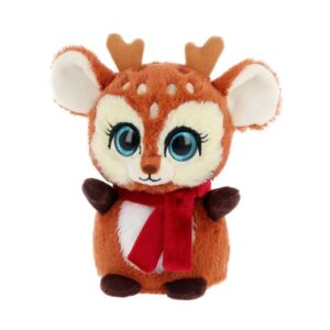 Csillogó szemű plüss karácsonyi rénszarvas, 10 cm (Keel Toys, Mini Motsu)
